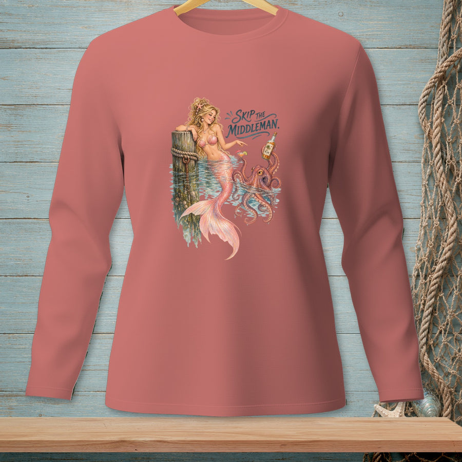Skip The Middleman ~ Comfort Colors Premium Long Sleeve T-Shirt
