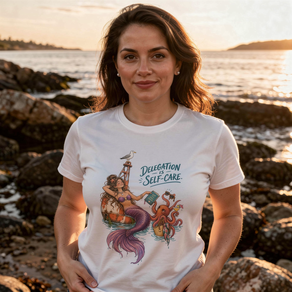 lifestyle scene ~ Delegation Goals ~ Comfort Colors Premium Tee ~ Mermaid Dayz