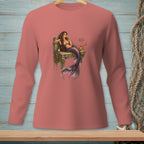 Mermaid with purple tail drinking from glass on dock, text "Sounds Personal".