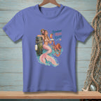 Mermaid with octopus and drink, text "Repurpose. Reuse. Relax."