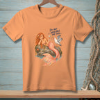 Mermaid on rock with martini and seagull, text "I'm not available for this."