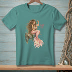 Mermaid sitting on pier with text "Fixed It".