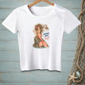 White t-shirt with illustration of mermaid and text "Mermaid Hair Enter at Your Own Risk".