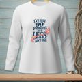 White long-sleeve shirt with text "I've got 99 problems but legs ain't one".
