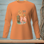 Orange long-sleeve shirt with a mermaid graphic that reads "Now I'm Ready."