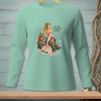 Mermaid with lobster on rock, text "You have the entire sea to leave".