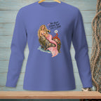Mermaid pouring champagne with a lobster and text "You keep saying that like it's bad."