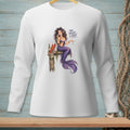 White long-sleeve shirt with mermaid, lobster, and text "You missed a step."