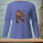 Mermaid with octopus and text "You got yourself into this" on a purple shirt.