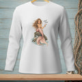 Long-sleeve white shirt with mermaid graphic and text "Hard Pass."
