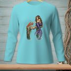 Mermaid with purple tail sits on dock with lobster and sign "Try Again."
