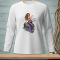 White long sleeve shirt with a mermaid graphic and text "High Tide. Higher Standards."