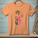 Peach t-shirt with mermaid graphic and text "It's Called Ocean Volume".