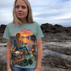 lifestyle scene ~ Tomorrow's Problem At Sunset ~ Comfort Colors Premium Tee