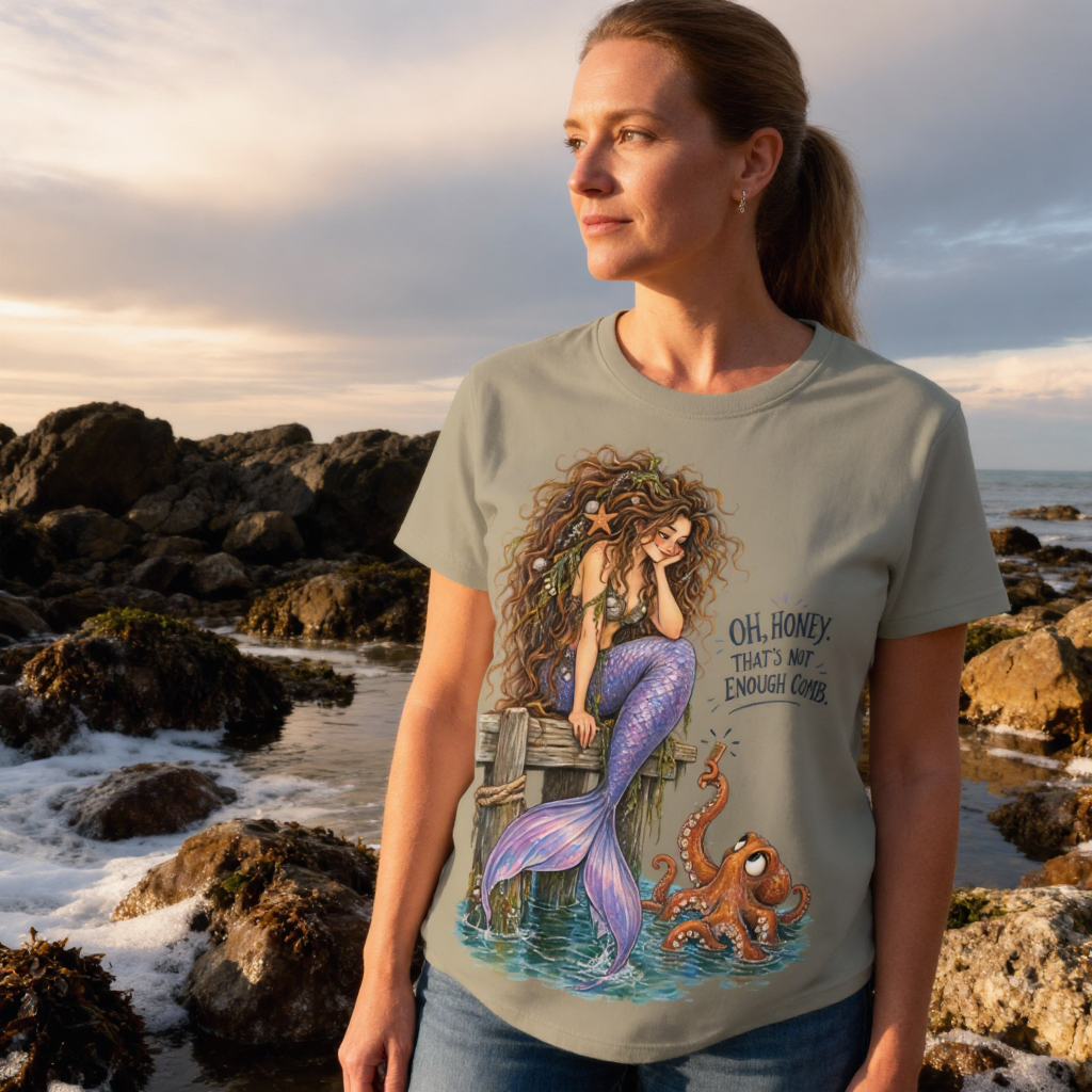 lifestyle scene ~ Not Enough Comb ~ Comfort Colors Premium Tee