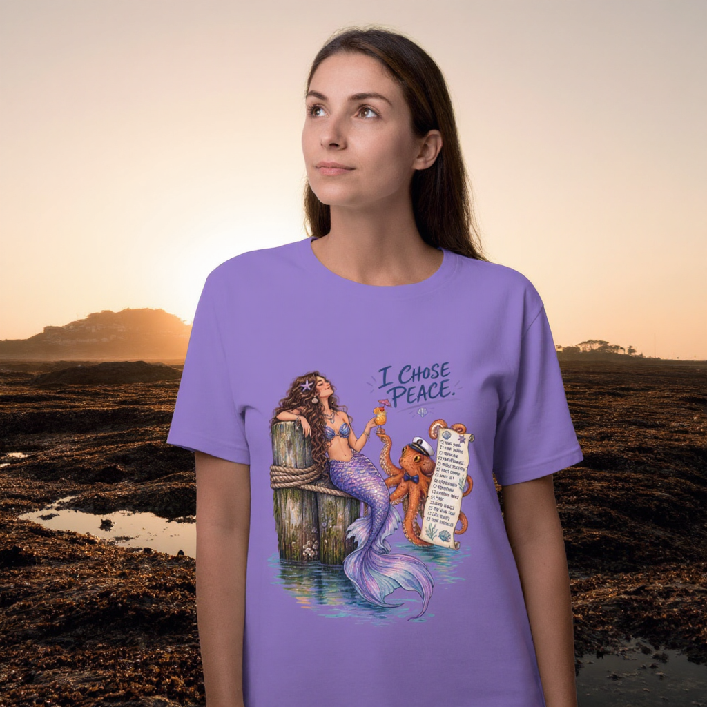 lifestyle scene ~ Unbothered & Unsubscribed ~ Comfort Colors Premium Tee