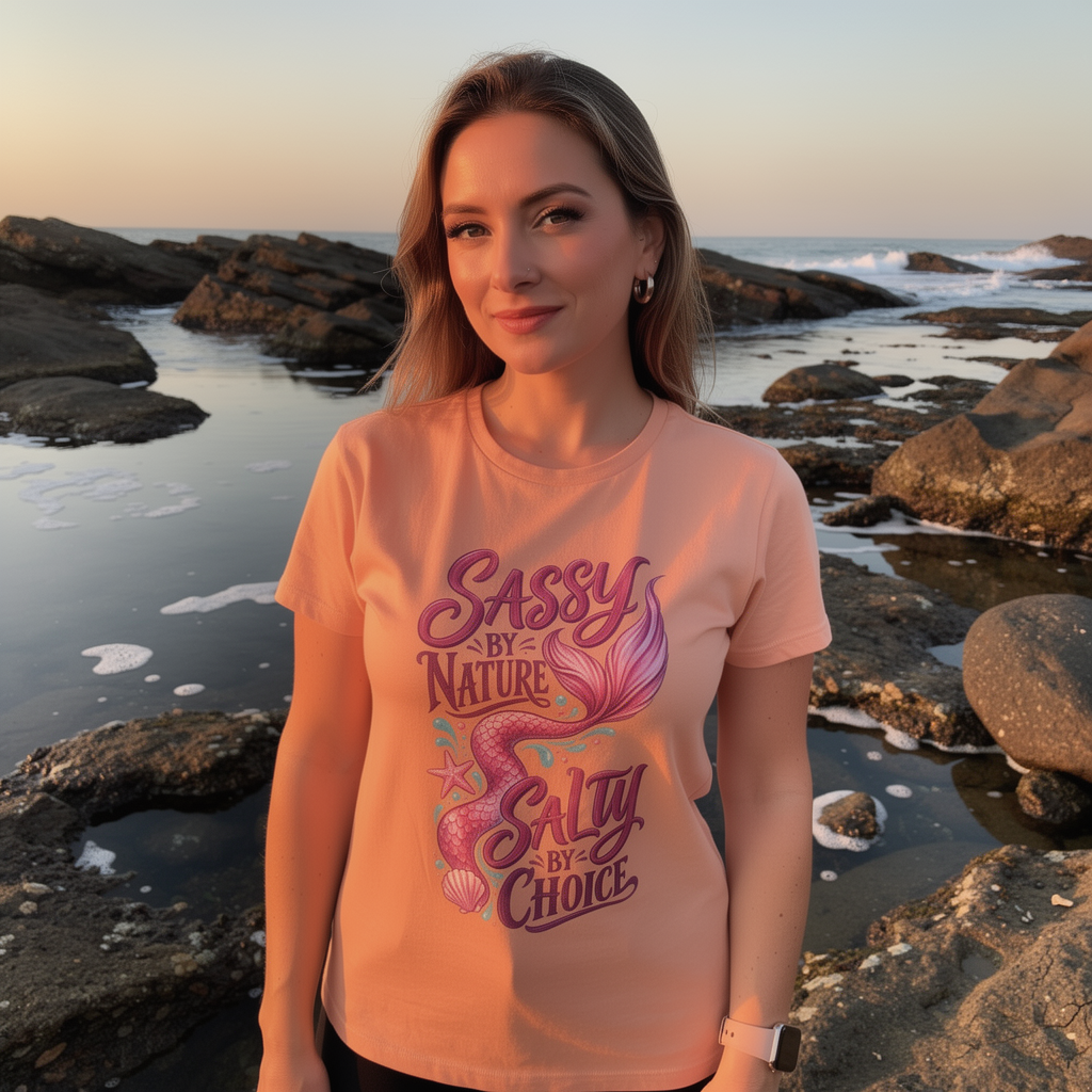 lifestyle scene ~ Salty By Choice ~ Comfort Colors Premium Tee