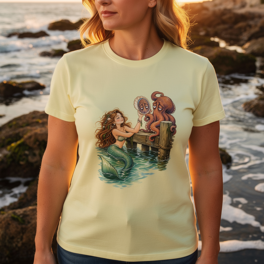 lifestyle scene ~ Tentacle Reality Check ~ Comfort Colors Premium Tee