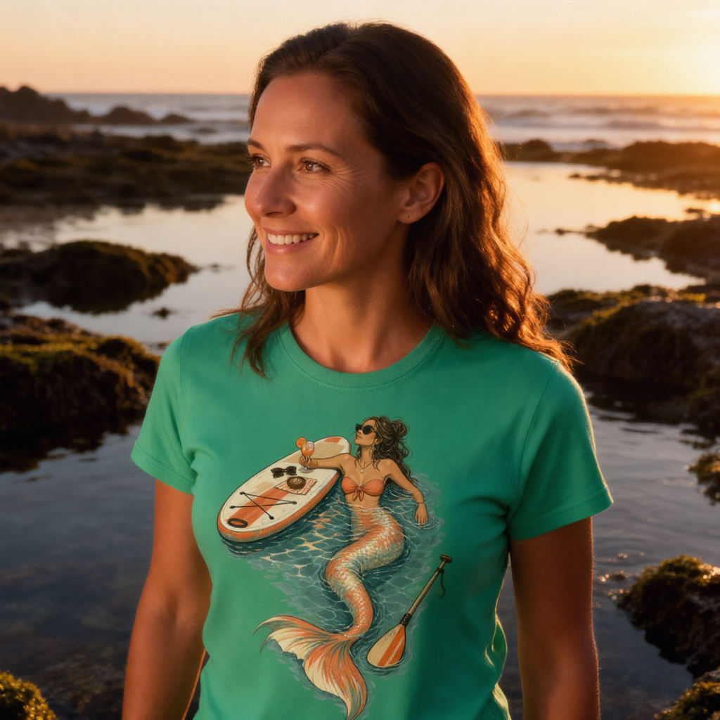 lifestyle scene ~ Off Duty Paddleboard ~ Comfort Colors Premium Tee