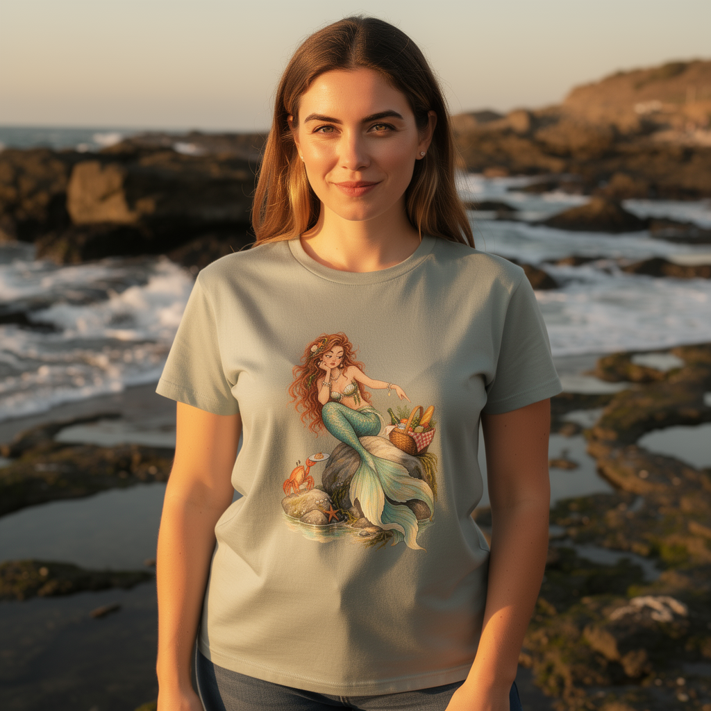 lifestyle scene ~ Seaside Room Service ~ Comfort Colors Premium Tee