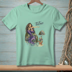 Mermaid and crab with books, pointing to "Not My Department."