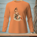 Orange long-sleeve shirt featuring a mermaid with a lobster and text that says "SECOND CHANCE".