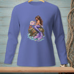Mermaid on a rock holding a sign that says "Be Fabulous"