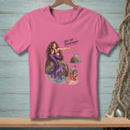 Mermaid pointing at crab with stack of books and pencils, with text "Not My Department."