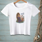 T-shirt graphic: Mermaid with octopus, "Good Luck In There" text.