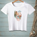 White t-shirt with mermaid, octopus, and text "I've Prioritized."