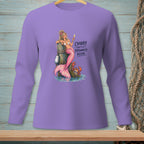 Mermaid on a post with crab and text "Crabby isn't a personality, Kevin."
