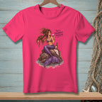 Pink t-shirt with a mermaid holding a drink and the text "That's Tomorrow's Problem."