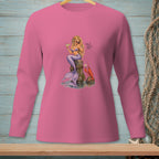 Pink long sleeve shirt with mermaid, lobster, and text "That All?".