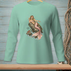 Mint green long-sleeve shirt with a mermaid, crab, and text "Anything Else?".