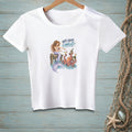 White t-shirt with mermaid and octopus illustration and "Why Create Conflict?" text.
