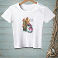 White t-shirt with mermaid graphic and text "Silence Is Also An Answer".