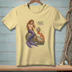 T-shirt with mermaid, lobster, and "Quality Control" text.
