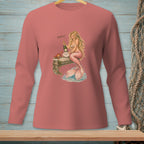 Mermaid on a dock with champagne and a crab, text says "PERFECT."