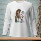 Mermaid with a crab and a mirror on a dock with text "SAVE YOURSELF."