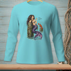 Mermaid with purple tail sits on a post near a lobster, with text "That's Adorable."