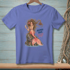 Mermaid with champagne and text "MERMAID HAIR. ENTER AT YOUR OWN RISK."