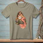 T-shirt with mermaid illustration holding sign "Thank You For Noticing."