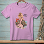 Mermaid with lobster and champagne on a rock, text "YOU HAVE THE ENTIRE SEA TO LEAVE."