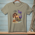 Mermaid with sunglasses and cocktail, and a crab holding a sign saying "Watch Your Attitude."