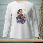 Mermaid sitting on rock with crab, saying "I already am. Be the bigger person."