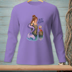 Mermaid sitting on a post with crab, reads "Now You've Have My Attention."