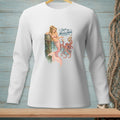 White long-sleeve shirt with a mermaid, octopus, and "Skip the Middleman" text.