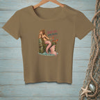 T-shirt with mermaid and crab graphic, text "BACK OFF CRAB BREATH."