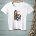 White t-shirt with illustration of mermaid and lobster, text "That's Adorable."