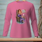 Mermaid sitting on dock with wine, seagull, and "Thoughts and Prayers" sign.